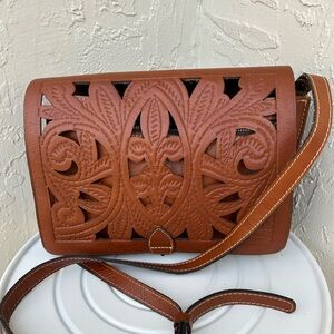 Patricia Nash cutout tooled leather crossbody bag from the Tooled Collection